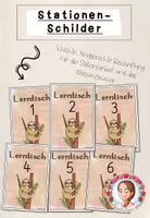 Vorschau - Bildkarten - Stationsschilder Grundschule | Klassentier Faultier / Faultierklasse - Deckblatt