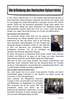 Vorschau - Arbeitsblätter - Die Gründung des Deutschen Kaiserreichs - Seite 1