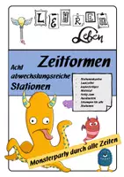 Vorschau - Unterrichtsreihen - Zeitformen des Verbs - Stationenlernen - Freiarbeit - Deckblatt