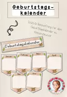 Vorschau - Poster - Geburtstagskalender Grundschule | Klassentier Faultier / Faultierklasse - Deckblatt