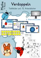 Vorschau - Arbeitsblätter - Verdoppeln - Tafelbilder + Arbeitsblätter Marienkäfer - Deckblatt