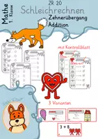 Vorschau - Arbeitsblätter - Schleichrechnen Addition mit Zehnerübergang ZR 20 - Deckblatt