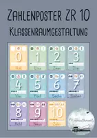 Vorschau - Poster - Zahlenposter 0-10 - Klassenraumgestaltung - Deckblatt