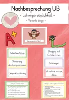 Vorschau - Anderer Materialtyp - Nachbesprechung UB: Lehrerpersönlichkeit (bunt) - Deckblatt