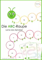 Vorschau - Arbeitsblätter - ABC-Raupe - Lerne das Alphabet mit der bunten Raupe - Deckblatt