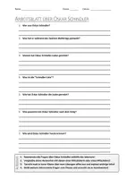 Vorschau - Arbeitsblätter - AB mit Fragen zum Thema "Oskar Schindler" + Lösungsblatt + Mindmap + Infografik - Deckblatt