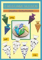 Vorschau - Mal- und Bastelvorlagen - Geschenk Einschulung Schultüten Plotter- und Kopiervorlage - Deckblatt