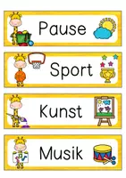 Vorschau - Unterrichtsreihen - Giraffenklasse - Tagestransparenz / Stundenplan - Seite 1