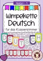 Vorschau - Poster - Wimpelkette / Girlande DEUTSCH für das Klassenzimmer - Deckblatt