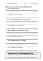 Vorschau - Arbeitsblätter - Lernposter + AB mit Fragen zum Thema "Schreibmaschine" + Lösungsblatt + Infografik - Seite 1
