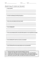 Vorschau - Arbeitsblätter - AB mit Fragen zum Thema "Schrift" + Lösungsblatt + Infografik - Deckblatt