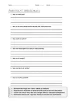 Vorschau - Arbeitsblätter - AB mit Fragen zum Thema "Schule" + Lösungsblatt + Infografik - Deckblatt