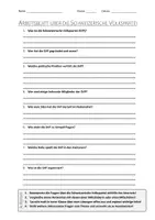 Vorschau - Arbeitsblätter - AB mit Fragen zum Thema "Schweizerische Volkspartei" + Lösungsblatt - Deckblatt