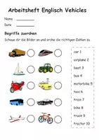 Vorschau - Stundenentwürfe - Arbeitsheft Englisch Fahrzeuge - Arbeitsblätter inkl. Mini-Buch - Seite 1