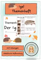Vorschau - Arbeitsblätter - Igel Themenheft - Deckblatt