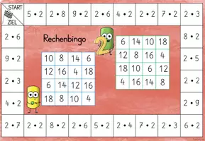 Vorschau - Spiele - Würfelspiel Rechenbingo Multiplikation u. Division: 2er-Reihe - Seite 3