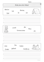 Vorschau - Arbeitsblätter - Schüttelsätze Sommer, Sätze bilden - Seite 3