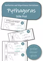 Vorschau - Stationenlernen - Satz des Pythagoras – Stille Post (Mathematikspiel) - Deckblatt