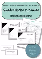 Vorschau - Stationenlernen - Quadratische Pyramide - Rechenspaziergang - Deckblatt