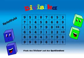 Vorschau - Spiele - Divisika - Spiel zum Üben des kleinen Einsdurcheins - Deckblatt