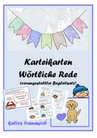 Vorschau - Aufgabenkarten - Übungskartei Wörtliche Rede (für die Freiarbeit) - Deckblatt