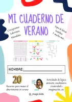 Vista previa - Hojas de trabajo - Cuaderno de verano (+20 actividades) - Portada