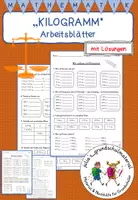 Vorschau - Arbeitsblätter - Kilogramm (Gewicht) - Arbeitsblätter mit Lösungen - Deckblatt