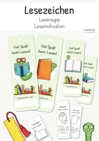 Vorschau - Anderer Materialtyp - Lesezeichen: Leseraupe Bücherwurm (Lesemotivation) - Deckblatt