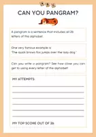 Προεπισκόπηση - Παιχνίδια - Game vocabulary "Pangram" / λεξιλογικο παιχνίδι - Εξώφυλλο