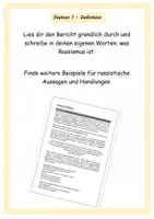 Vorschau - Stationenlernen - Stationsarbeit zum Thema „Rassismus“ - Deckblatt