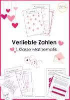 Vorschau - Arbeitsblätter - Verliebte Zahlen - Übungen und DIY Material - Deckblatt