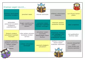 Vorschau - Spiele - Merkblatt & Bingo zum Wortfeld sagen - Seite 1