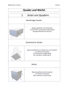 Vorschau - Fördermaterial/Inklusion - Merkblätter Quader und Würfel - Deckblatt