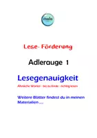 Vista previa - Tarjetas / Manipulativos - Adlerauge 1 - Lesegenauigkeit steigern (auf Deutsch) - Portada
