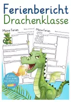 Vorschau - Arbeitsblätter - Drachenklasse Ferienbericht 2. Klasse, 3. Klasse - Deckblatt