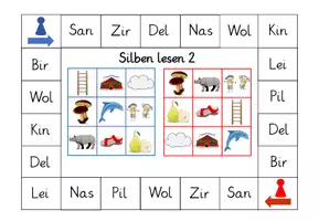Vorschau - Spiele - Bingospielfeld "Silben lesen 2" (Anfangssilbe) - Seite 2