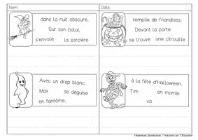 Aperçu - Feuilles d'exercices - Phrases secouées: Halloween - Page 2