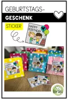 Vorschau - Mal- und Bastelvorlagen - Geburtstagsgeschenk - Geburtstag - Sticker - Aufkleber - Deckblatt