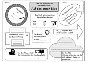 Vorschau - Arbeitsblätter - Visualisierte Aufgaben zu Dita Zipfels "Wie der Wahnsinn mir die Welt erklärte" - Seite 1