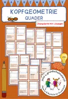 Vorschau - Spiele - Kopfgeometrie "Quader" - Übungskartei / Stundeneinstieg mit Lösungen - Deckblatt