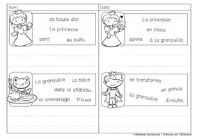 Aperçu - Feuilles d'exercices - Phrases secouées: Contes de fees - Page 1
