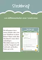 Vorschau - Anderer Materialtyp - Steckbrief für neue Schüler:innen/Willkommenheißen neuer Schüler:innen - Deckblatt
