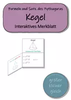 Vorschau - Fördermaterial/Inklusion - Satz des Pythagoras: Kegel - Interaktives Merkblatt - Deckblatt