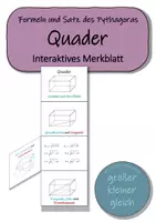 Vorschau - Fördermaterial/Inklusion - Satz des Pythagoras: Quader - Interaktives Merkblatt - Deckblatt