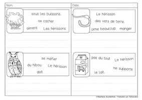 Aperçu - Feuilles d'exercices - Phrases secouées: Herisson - Page 2