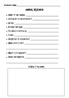 Vista previa - Hojas de trabajo - ANIMAL RESEARCH WORKSHEET - página 1