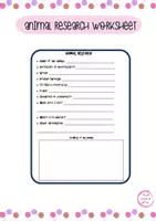 Vista previa - Hojas de trabajo - ANIMAL RESEARCH WORKSHEET - Portada