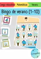 Vista previa - Juegos / Gamificación - Bingo de verano: Reconocer el conteo y los números (rango numérico 1 - 10) - Portada