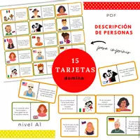 Vista previa - Juegos / Gamificación - Dominó descripción física (15 tarjetas) - Portada