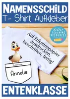 Vorschau - Mal- und Bastelvorlagen - Entenklasse Namensschild Schulanfang - Deckblatt
